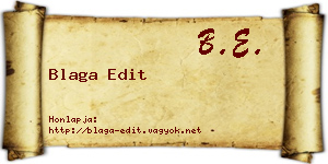Blaga Edit névjegykártya